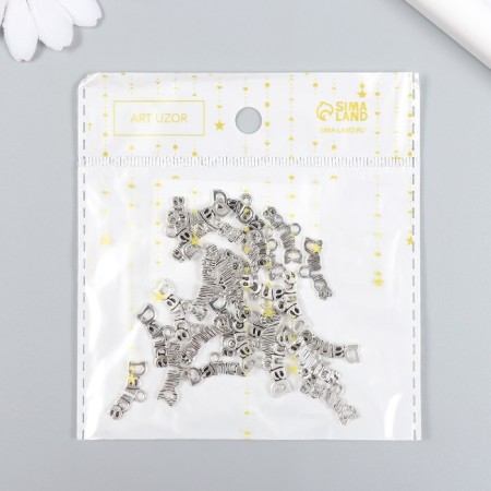 Decor for creativity Metal "Inscription. Dancing" set 30 pcs silver 1x1.9 cm-3