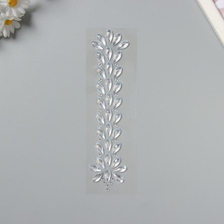 Stick plastic rhinestone "Fountain" Mirror silver 25x8.5 cm-1