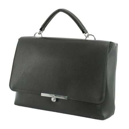 Female bag, artificial leather, black 34x9x27 cm