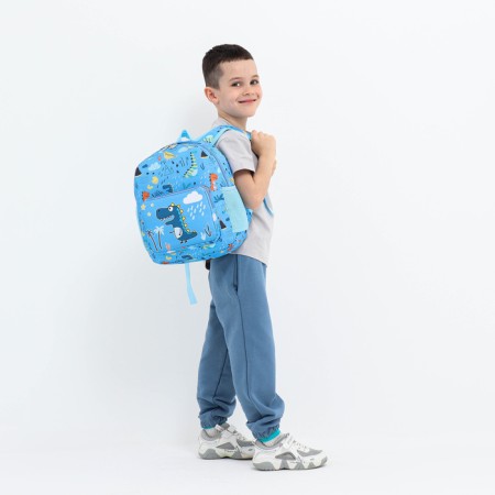 Baby backpack on lightning, 3 outer pockets, blue color-2