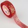 Kapron tape with embossing “Figure snowflakes”, 25 mm × 23 ± 1 m, red/gold color