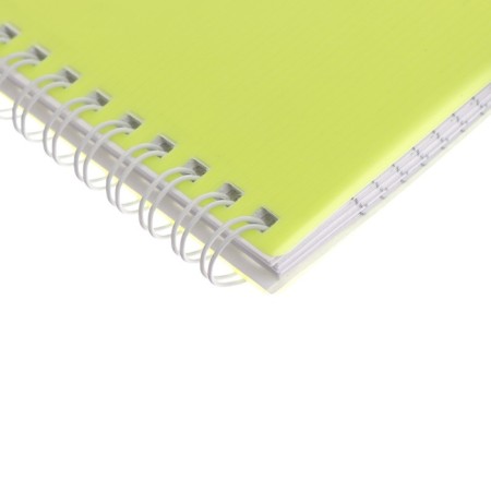 Notepad A6, 80 sheets of a cage, on the crest of Line Neon Yellow, plastic cover, micropercitual for separation-1