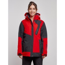 Ski jacket female winter, size 60, red color