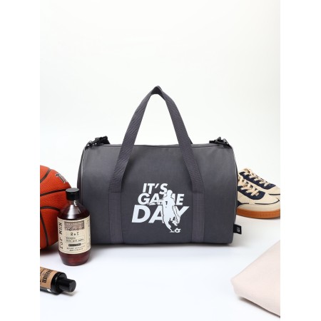 Sports bag with lightning, long belt, gray color-9