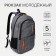 Male backpack on a zipper, 2 outer pockets, color gray color