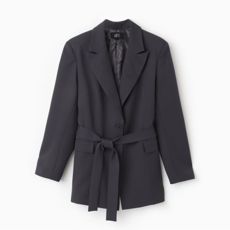 Women's jacket with a belt Mist Plus-Size, r.54, gray-3