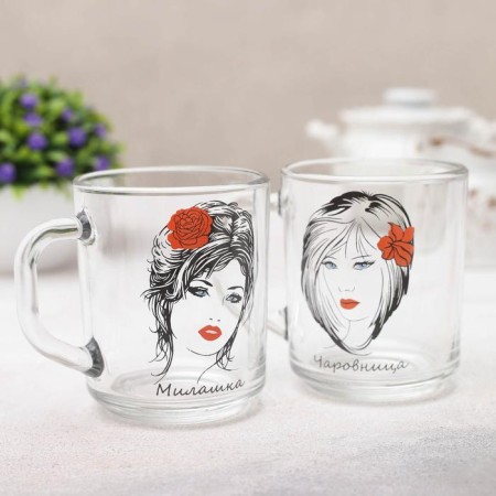 Glass glass "Women's silhouette", 200 ml, MIX drawing-2