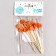 Pumpkin skewers, 12 pieces in a set, orange color