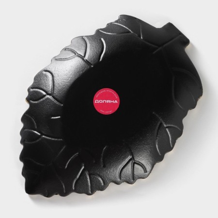 Dice dish of the Golden Leaf, 26.5 × 18 × 3.5 cm, black color-4
