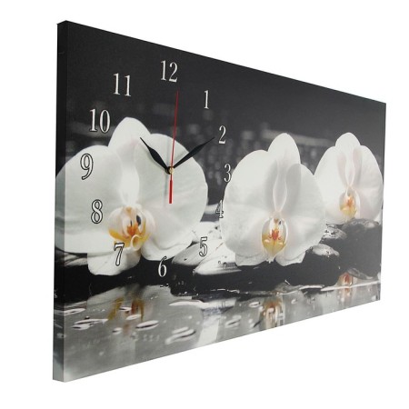 Carty watch is wall-mounted, on canvas, interior, silent "white orchids", 40 x 76 cm-1