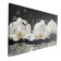Carty watch is wall-mounted, on canvas, interior, silent "white orchids", 40 x 76 cm