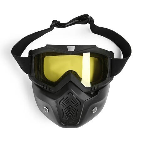 Mask glasses for motor vehicles, collapsible, yellow glass, black color-1