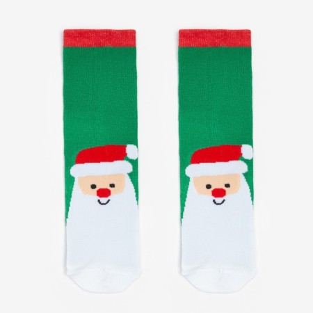 Women's socks "Frost red nose", green color, size 23-25-1