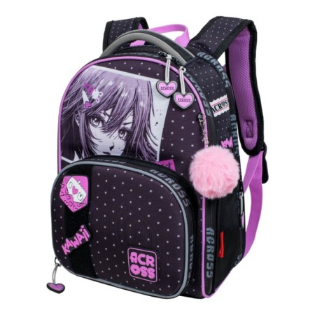 School backpack by Ergon. Spray Across 194 37*28*12 Virgin + Pen, Back Cher/Rose 24-194-7-1