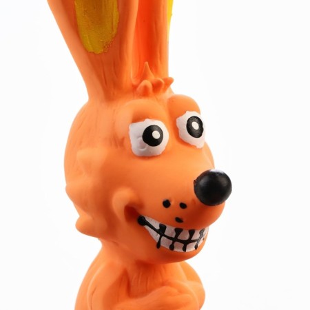 Brying toy for dogs from latex "Bunny", 17 cm, orange-4
