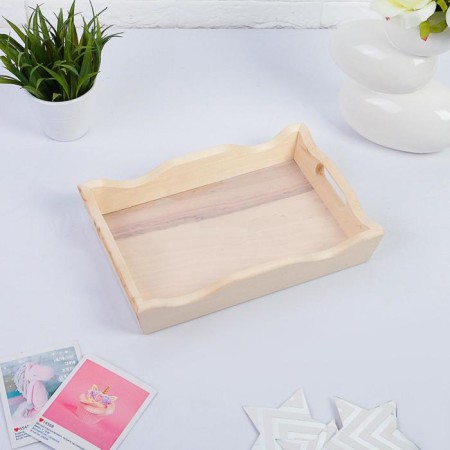Wooden tray for breakfast wave No. 1, array, 30x20x5.5cm-4