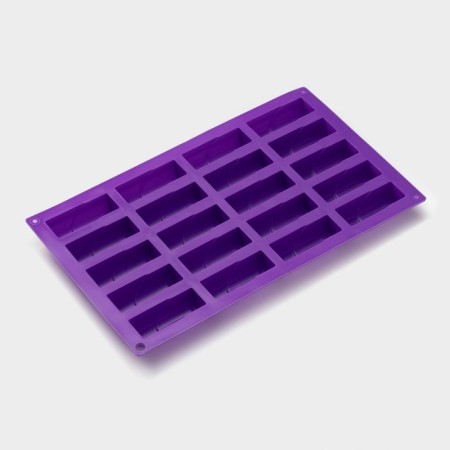 Baking uniform “Batonchik”, silicone, 30 × 17.5 cm, 20 cells (6.5 × 2.5 × 2 cm), Mix color-2