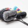Baby mittens, black/stripes, size 14.5x6.7