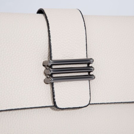 Bag-clate on magnet, long belt, white color-3