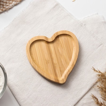 District for serving the share of Striata Heart, 13 × 12.5 × 1.3 cm, bamboo-1