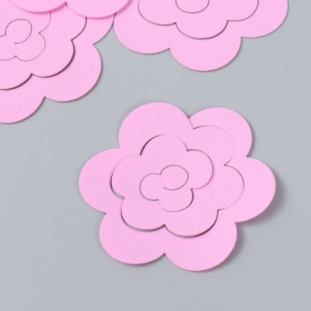The workpiece of Foamiran "Flower Curly" 10x9.5 cm set 5 pcs. Pink bright-1
