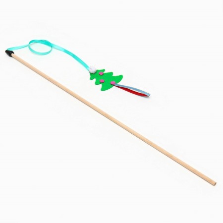 Domestico-cock on a wooden stick for cats, green,-2