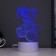 Touchscreen lamp "Bear in a hat" LED 7 USB colors/from white batteries