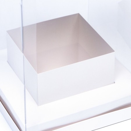 Box for flowers with a vase and PVC windows, folding, 16 x 23 x 16 cm, white-3