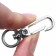 Metal carbine, 45 × 16 mm / 10 × 2.2 mm, 5 pcs, silver color