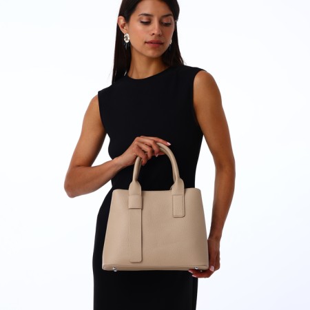 Women's bag with zipper, Textura, average size, beige color-1