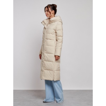 Coat insulated winter female, size 50, beige color-1