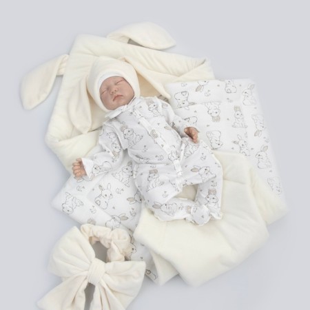 Set for discharge Winter Kinderlitto "Rabbit", 6 items, height 56-62 cm, color milk-2