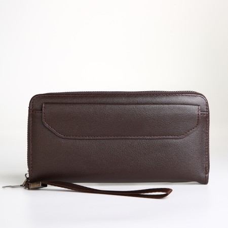 Male purse-clate on a zipper, brown color-1