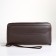 Male purse-clate on a zipper, brown color