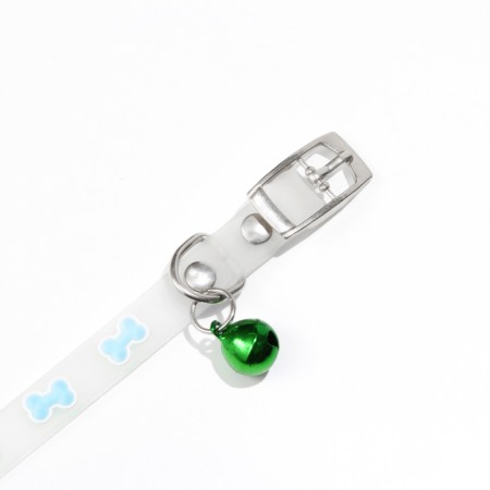 Collar "Bones", 28 x 1 cm, Osh 18-24 cm, transparent/blue-5