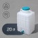 Canister-power, food, 20 l, white, mix cover