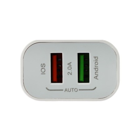 Set for charging 3 in 1 Luazon UC-14, SZU 2xUSB, 2A, MicroUSB/Type-C/Lightning, White-4