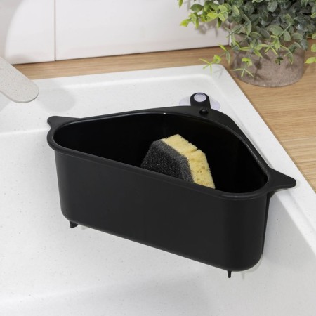 Holder on a sink for kitchen trifles, 26 × 14 × 9 cm, black color-1