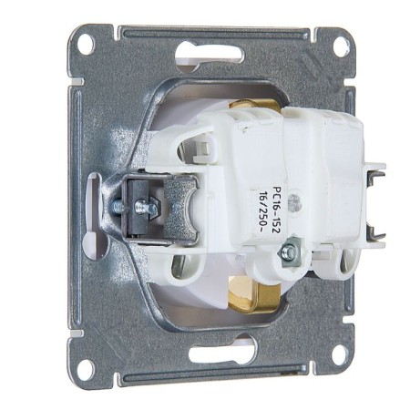 The socket "W59" Sche RS16-152-1-86, 16 A, single, with salary, with protective curtains, white-1