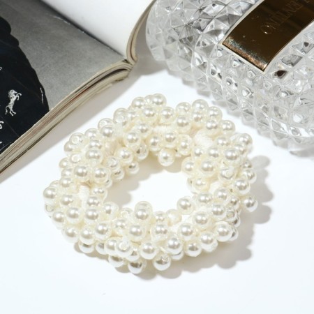 Hair gum "Pearl fairy tale" White-1