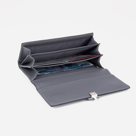 Women's wallet on magnets, gray color-3
