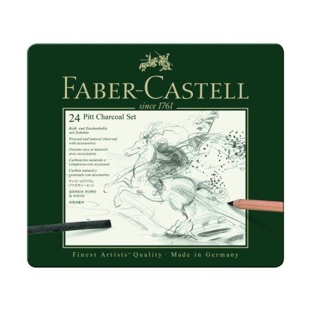 Coal, Mix Set for Faber-Castell Pit® Monochrome Charcoal graphics, 24 pieces