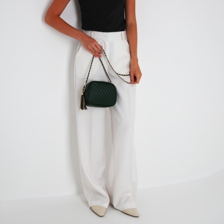 Bag Cross-Bodi with a zipper, green color-6