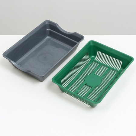 Deep toilet with a mesh of 36 x 25 x 9 cm, green/gray-4