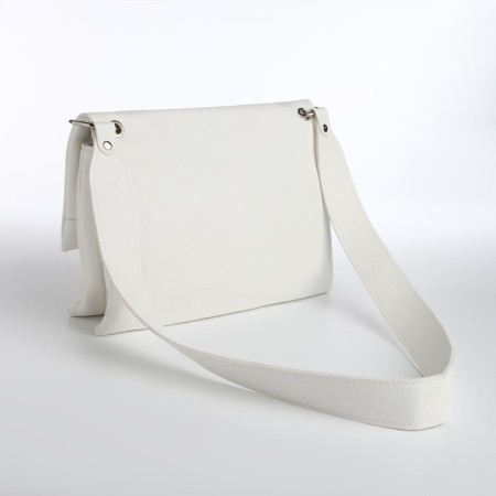 Women's bag Textura, messenger, average size, white color-3