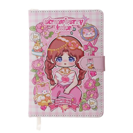 Gift notebook, A6+, 132 sheets, color block, with a curly knife, PVC cover, "anime", mix-1