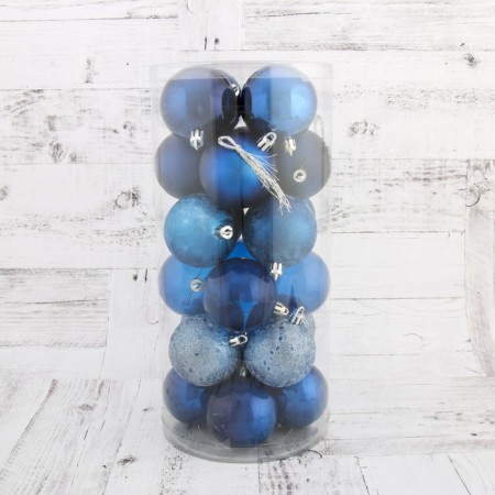 Set of balls plastic D-6 cm, 24 pcs "Relax" Blue-1