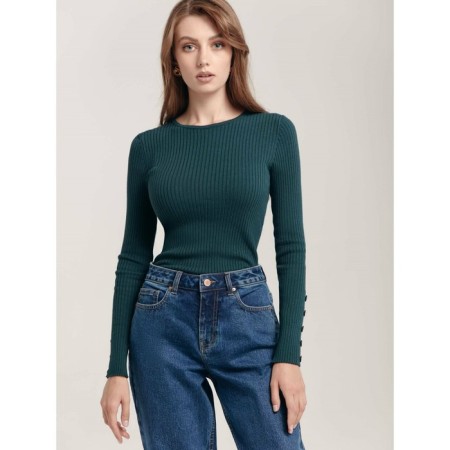 Female jumper in the rubber Conte Elegant, Size S, Royal Green color