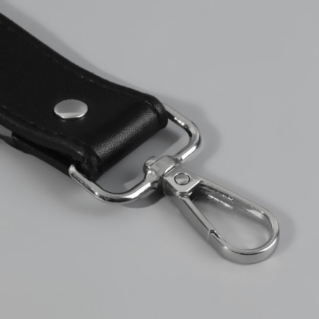 Handle for a bag, with carbines, 20 ± 1 cm × 2.5 cm, black/silver color-2