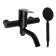 Bath mixer Zein Z3491, curved spout, shower set, stainless steel, black